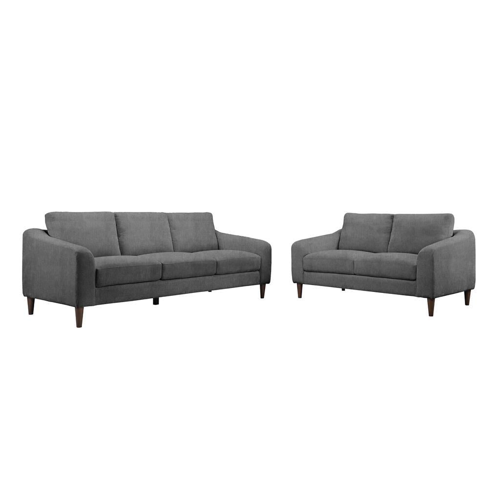 BALLINA FABRIC 2-SEATER SOFA + 3-SEATER  SOFA GRANITE - MyChocolateWood