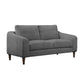 Ballina Fabric 2-Seater Sofa in Granite - Chocolate Wood