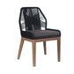 Rosetti Low Arm Outdoor Dining Chair Timber/Black Rope/Charcoal Cushion