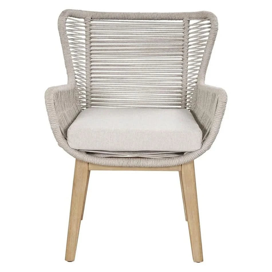 ATHENA EUCALYPTUS TIMBER & ROPE OUTDOOR DINING CHAIR BEIGE/WHITEWASH