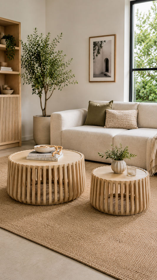 Merti Set of 2 Mango Wood Coffee Tables