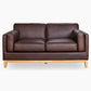 Marquis 2-Seater Oslo Leather Sofa in Mink - Chocolate Wood
