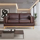 Marquis 2-Seater Oslo Leather Sofa in Mink - Chocolate Wood