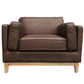 Marquis Oslo Leather Armchair in Mink - Chocolate Wood