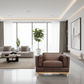 Marquis Oslo Leather Armchair in Mink - Chocolate Wood