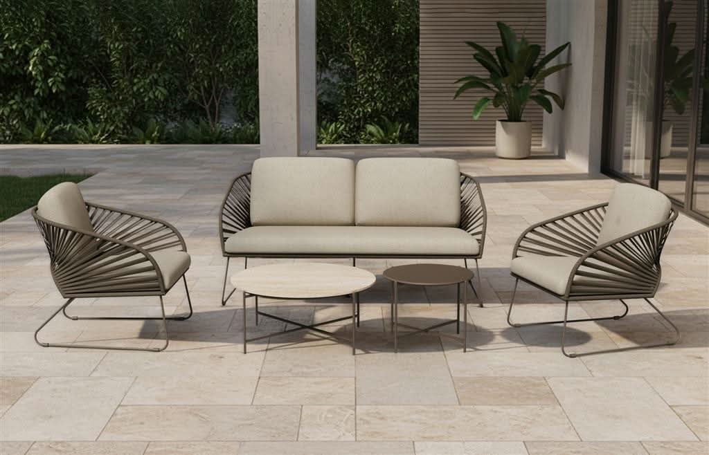 HAVERS 4 PIECE OUTDOOR SOFA SET/LOUNGE SET MOCHA
