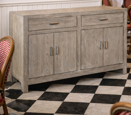 NEVANA RECYCLED ELM TIMBER SIDEBOARD/BUFFET 4 DOORS 2 DRAWERS NATURAL - MyChocolateWood