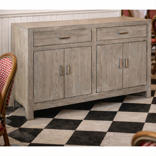 NEVANA RECYCLED ELM TIMBER SIDEBOARD/BUFFET 4 DOORS 2 DRAWERS NATURAL - MyChocolateWood