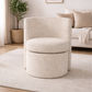 JYLAN FULL WHITE FABRIC ARMCHAIR  ACCENT CHAIR - MyChocolateWood
