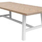 MIRAN PARQUETRY TOP DINING TABLE 190CM WHITEWASH OAK TOP/WHITE PAINTED BASE