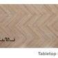 MIRAN PARQUETRY TOP DINING TABLE 190CM WHITEWASH OAK TOP/WHITE PAINTED BASE