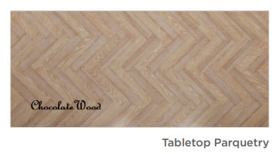 ONDINA Parquetry Top Dining Table with 190cm whitewash oak tabletop and white painted base by MyChocolateWood.