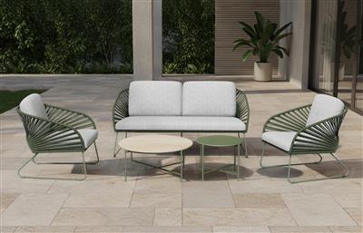 HAVERS 4 PIECE OUTDOOR SOFA SET/LOUNGE SET MOSS GREEN