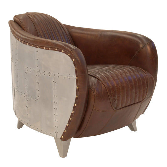 PINTO VINTAGE  LEATHER ARMCHAIR TOP GRAIN COW HIDE - MyChocolateWood