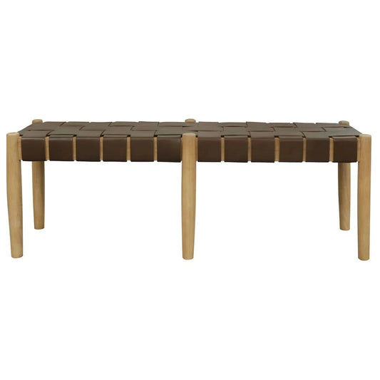 ELLIOT LEATHER SOLID MINDI TIMBER BENCH - NATURAL (Copy) - MyChocolateWood