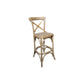 EMERSON NATURAL CROSS BACK BAR STOOL WITH RATTAN SEAT - 65CM SEAT HEIGHT - MyChocolateWood