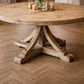 GIBRALTAR HAMPTON STYLE ROUND DINING TABLE NATURAL PARQUETRY TOP/NATURAL BASE 120CM DIA. - MyChocolateWood