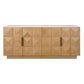 HAMPSHIRE WHITE MARBLE/NATURAL OAK 4-DOOR BUFFET/SIDEBOARD - MyChocolateWood