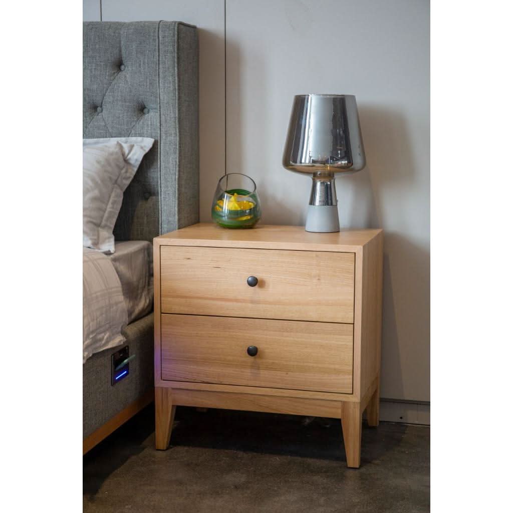 NERISSA SOLID MESSMATE 2-DRAWER BEDSIDE TABLE NATURAL - MyChocolateWood