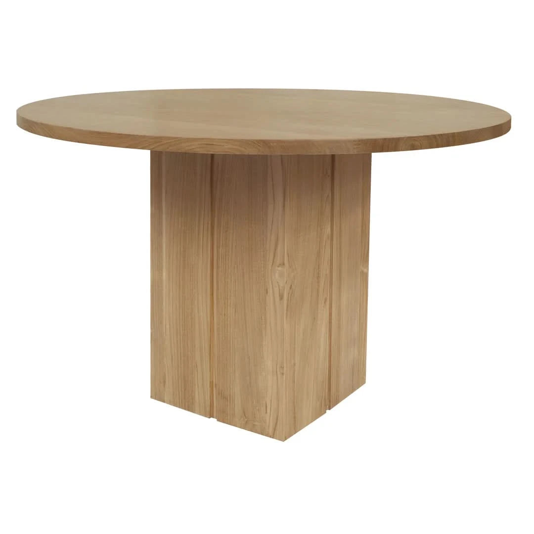 NEWPORT SOLID MAHOGANY ROUND DINING TABLE  120CM - NATURAL - MyChocolateWood