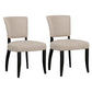 SET OF 2 CAVENDISH LINEN DINING CHAIR BEIGE/BLACK - MyChocolateWood