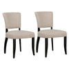 SET OF 2 CAVENDISH LINEN DINING CHAIR BEIGE/BLACK - MyChocolateWood