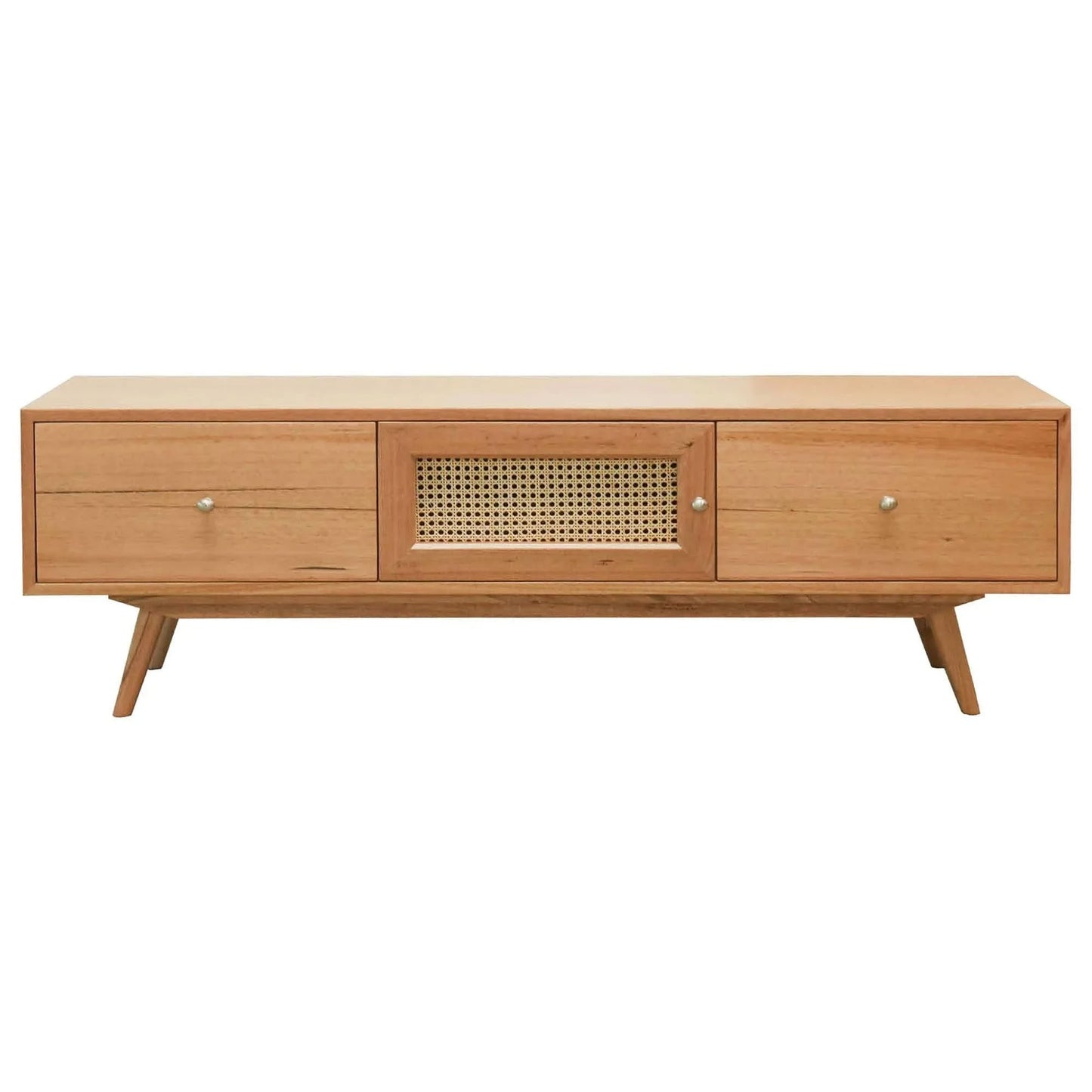 HADLEIGH OAK & RATTAN 2-DOOR 1-DRAWER ETU TELEVISION UNIT NATURAL - MyChocolateWood
