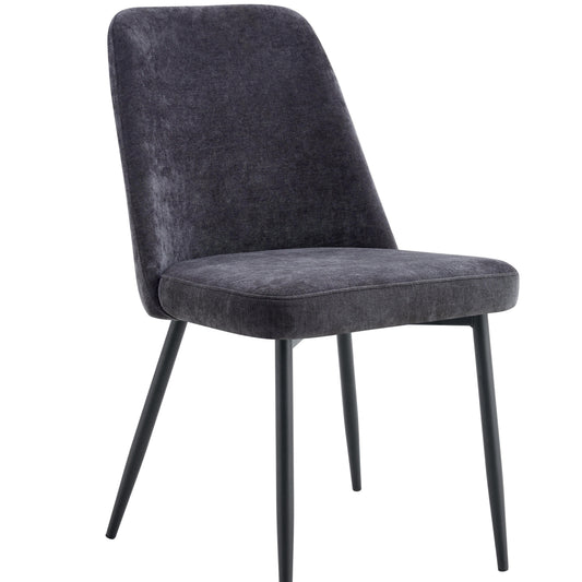 THADDEUS STEEL FRAME DINING CHAIR CHARCOAL - MyChocolateWood