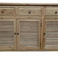 PALM BEACH BUFFET/SIDEBOARD 3 DOORS 3 DRAWERS LOUVRE STYLE SOLID OAK - MyChocolateWood