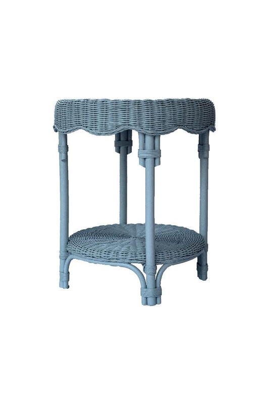 WENGLOR FOREST GREEN RATTAN SIDETABLE - MyChocolateWood