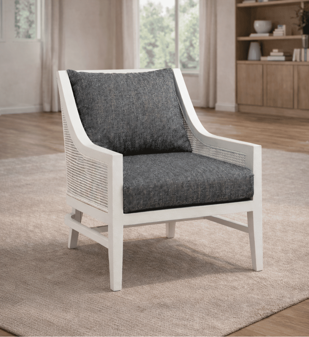 OLIVERI SOLID MAHOGANY ACCENT ARMCHAIR - MyChocolateWood