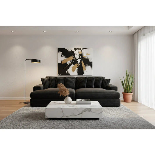 Karel Corduroy 2-Seater Sofa Bed in Charcoal