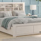 OASIS KING BED WITH WOODEN BOOKCASE & 2 END STORAGE DRAWERS WHITE