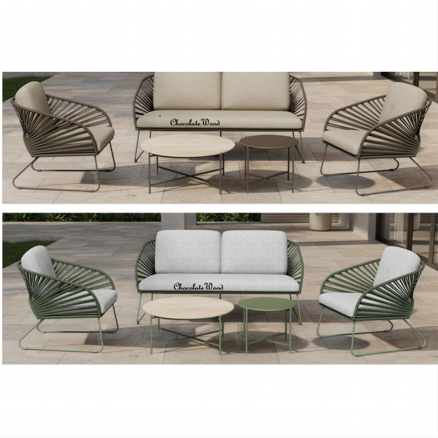 Havers 4-Piece Outdoor Lounge Set - Chocolate Wood