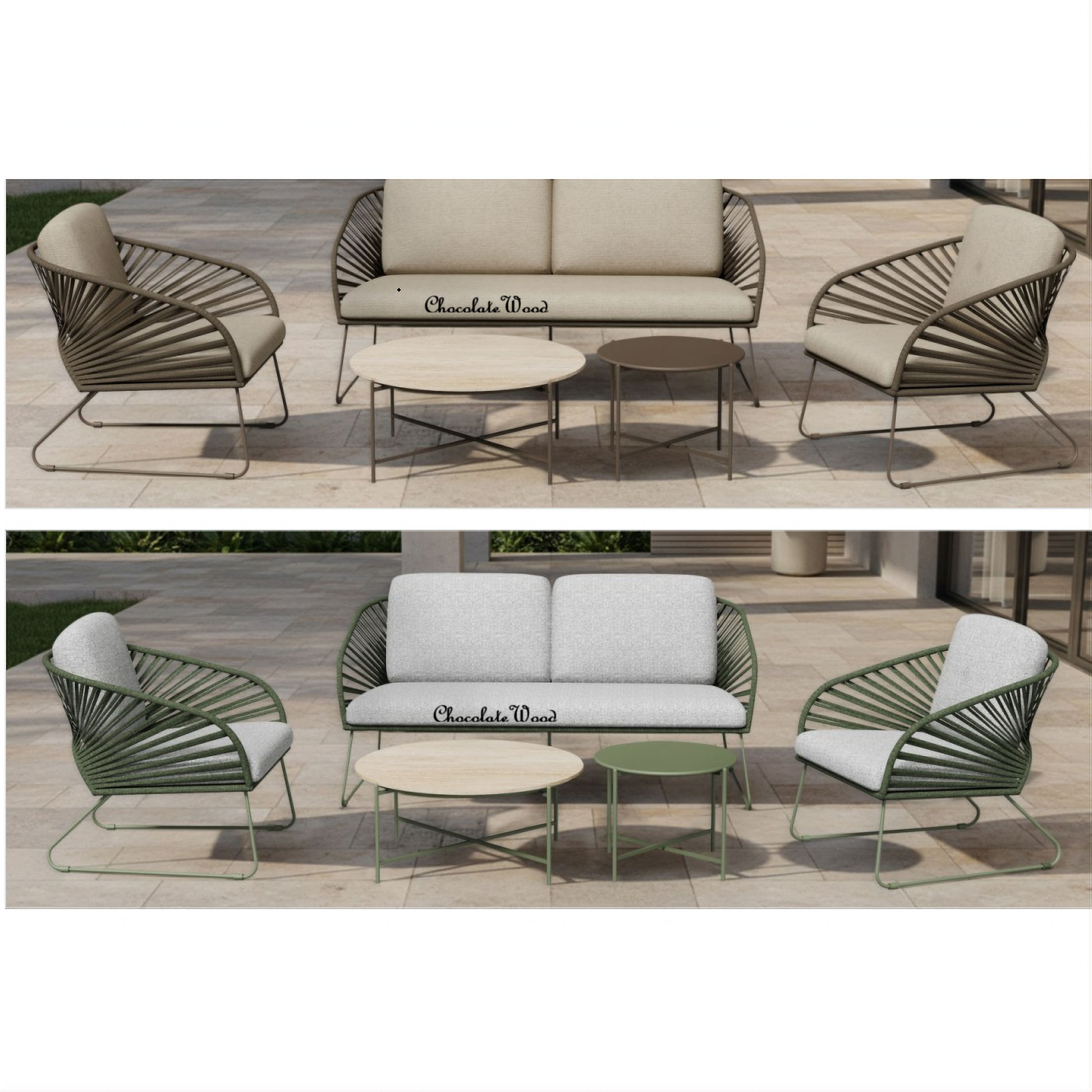 Havers 4-Piece Outdoor Lounge Set - Chocolate Wood