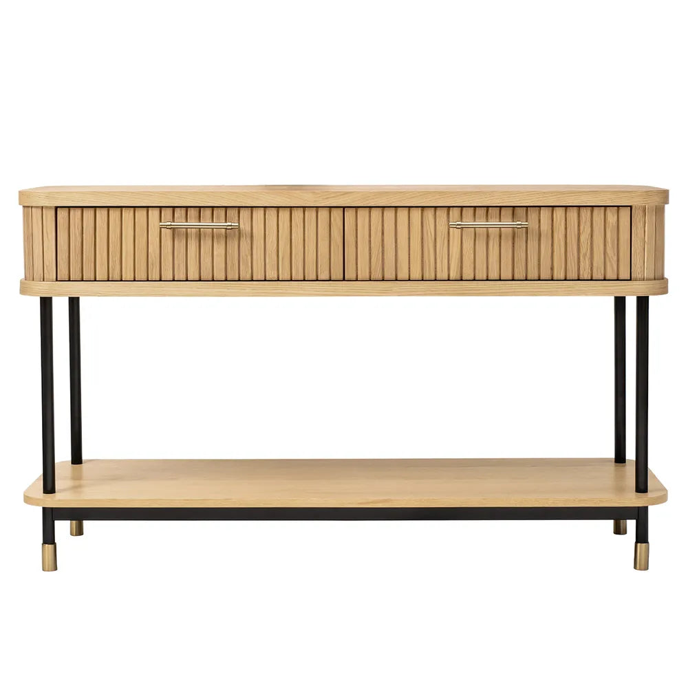 PEMBROKE OAK 2-DRAWER CONSOLE TABLE/HALL TABLE NATURAL - MyChocolateWood