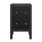 JAYLA PETITE BLACK 2-DRAWER BEDSIDE TABLE - MyChocolateWood