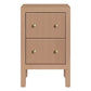 JAYLA PETITE BEIGE 2-DRAWER BEDSIDE TABLE - MyChocolateWood