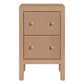 Jayla Petite 2-Drawer Bedside Table in Mocha Mousse - Chocolate Wood