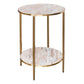 MELINA ROUND SIDE TABLE/BEDSIDE TABLE PINK MARBLE/GOLD STAINLESS STEEL - MyChocolateWood