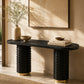 Raven Handmade Solid Mango Console Table/Hall Table with Gold Accents
