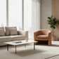 Magna Contemporary Fabric Armchair / Accent Chair in Cinnamon - Chocolate Wood