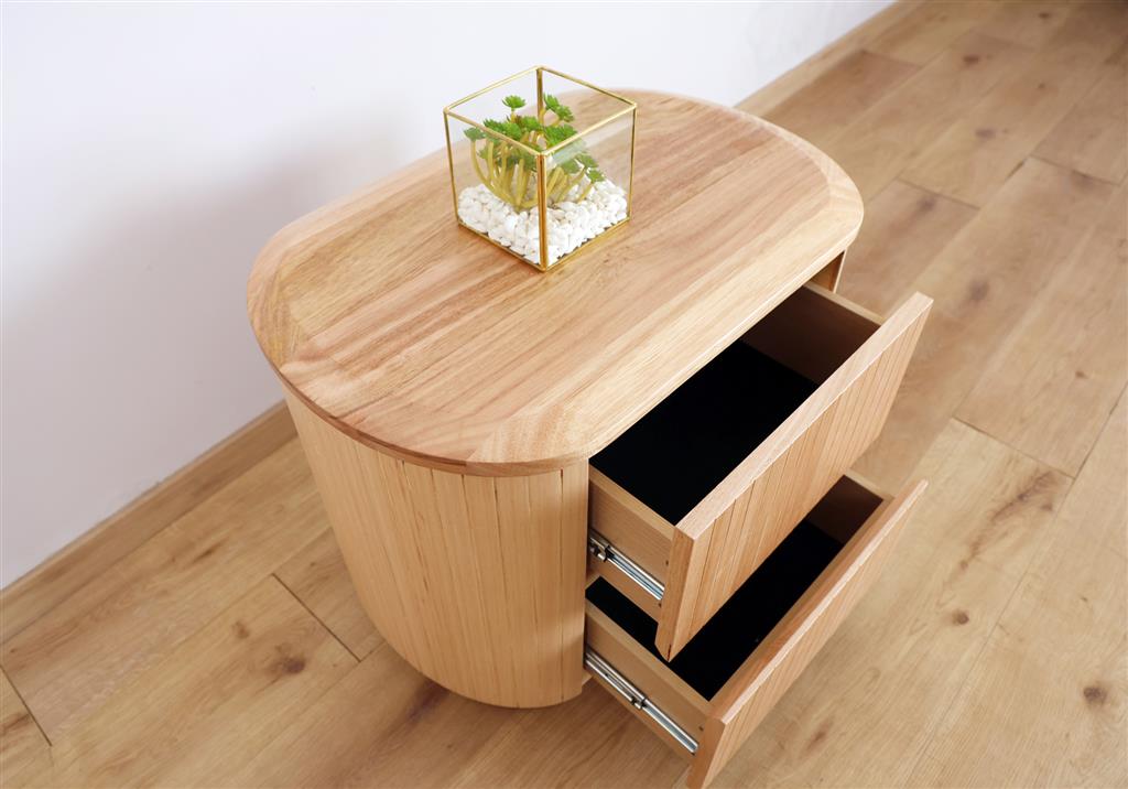 REMY SOLID & VENEER ASH TIMBER BEDSIDE TABLE NATURAL - MyChocolateWood