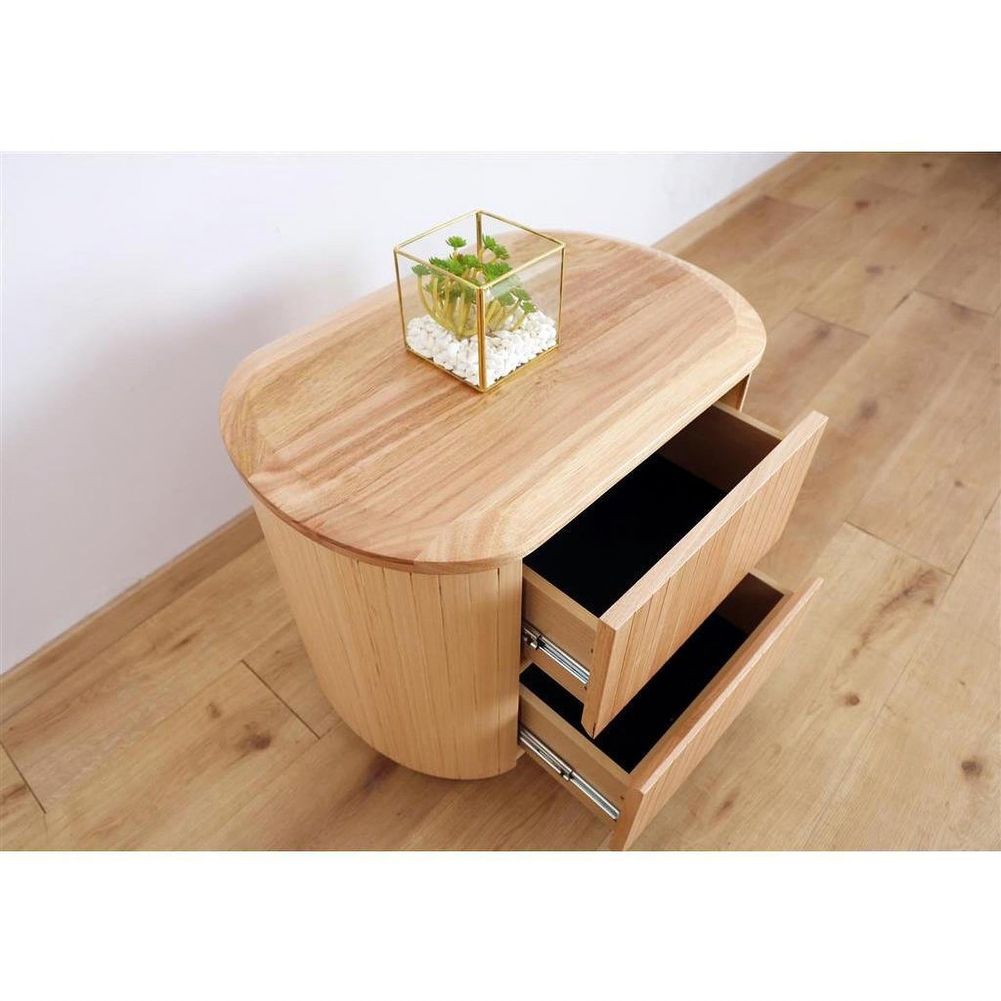 REMY SOLID & VENEER ASH TIMBER BEDSIDE TABLE NATURAL