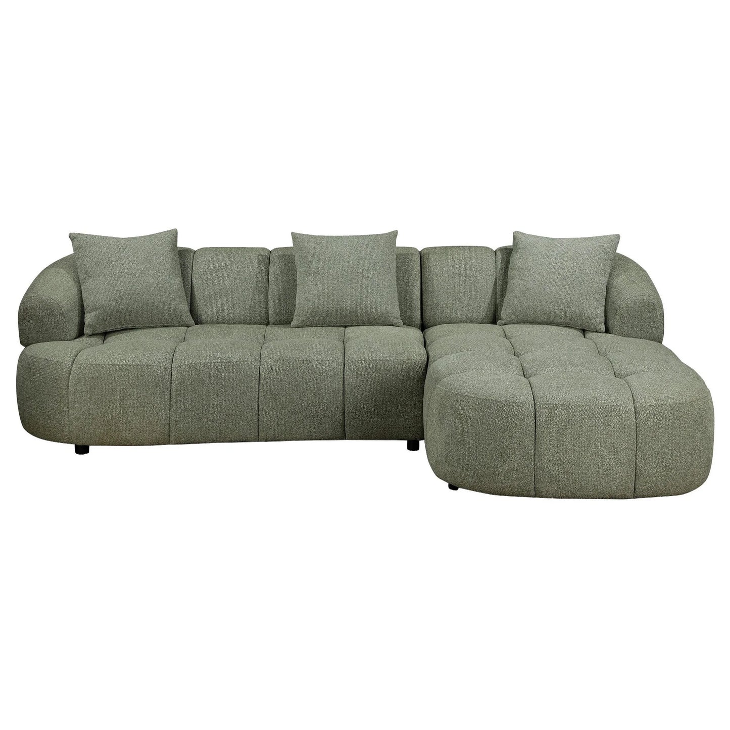 Elvina Fabric 2-Seater Sofa w/ RHF Chaise Pistachio