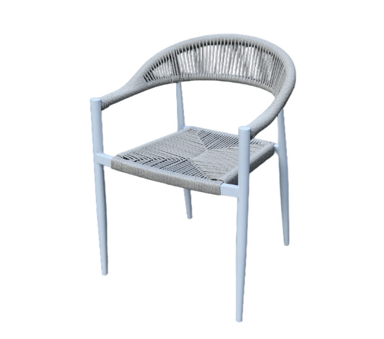 Allerton Aluminium/Rope Look Wicker Design Outdoor Dining Chair