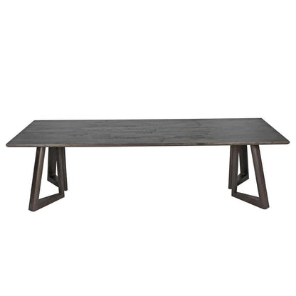 Carlsbad mango wood dining table by Chocolate Wood, 220cm black finish with a smooth tabletop and sturdy legs.
