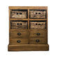Rosalba Mahogany & Wicker Chest of 4 drawers & 4 Wicker Baskets - Natural