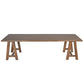 Gila Solid Mango Wood Dining Table 280cm in French Grey - Chocolate Wood