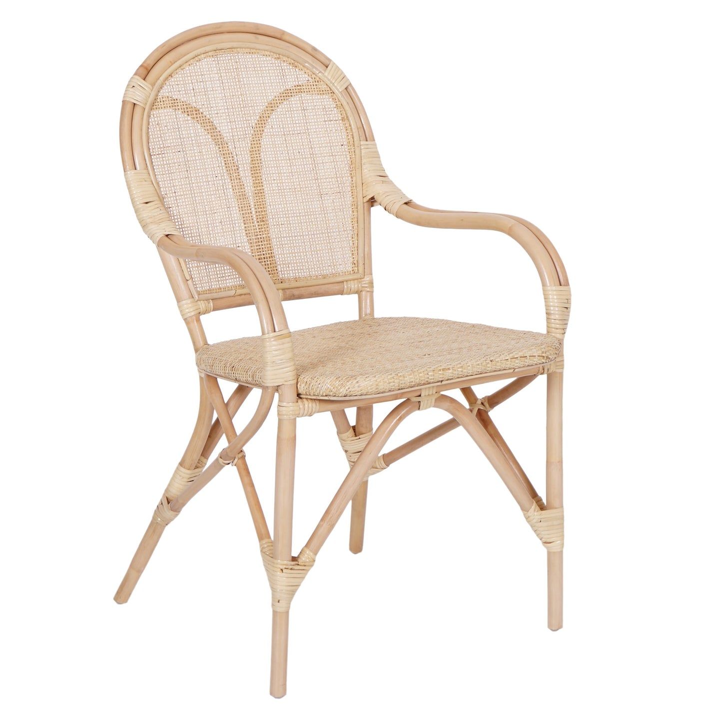 THE LESLIE RATTAN DINING CHAIR - NATURAL - MyChocolateWood